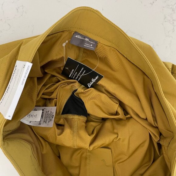 Eddie Bauer Horizon HR Skort w Liner Shorts Hi Rise UPF 50+ Active Gold Sz 8 NWT - Picture 5 of 12